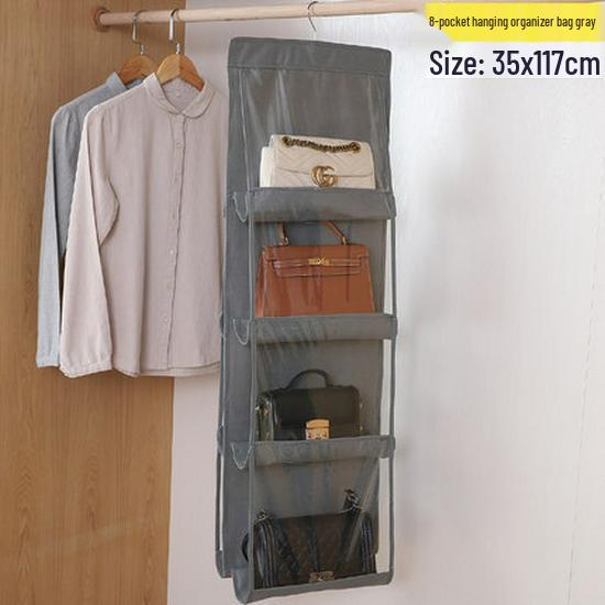 Hanging Fabric Closet Organizer: Dustproof Wardrobe Storage Rack for Door or Dormitory.