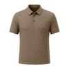 Men's Short Sleeve Polo Shirt Textured Pattern Button Collar Casual Fit Breathable Fabric Summer Top