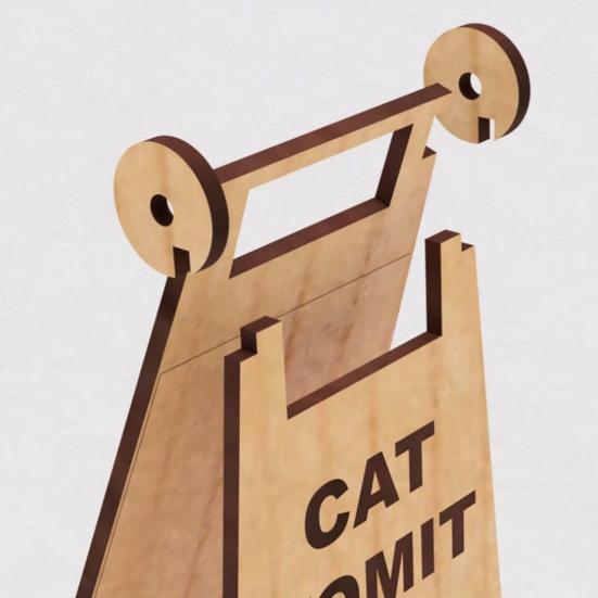Katzen Erbrochenes Schild Lustiges Holzschild Katzen Erbrochenes Vorsicht Schild Büro Schreibtisch Erbrechende Katze Schild Streich Geschenk für Kollegen Katzenbesitzer