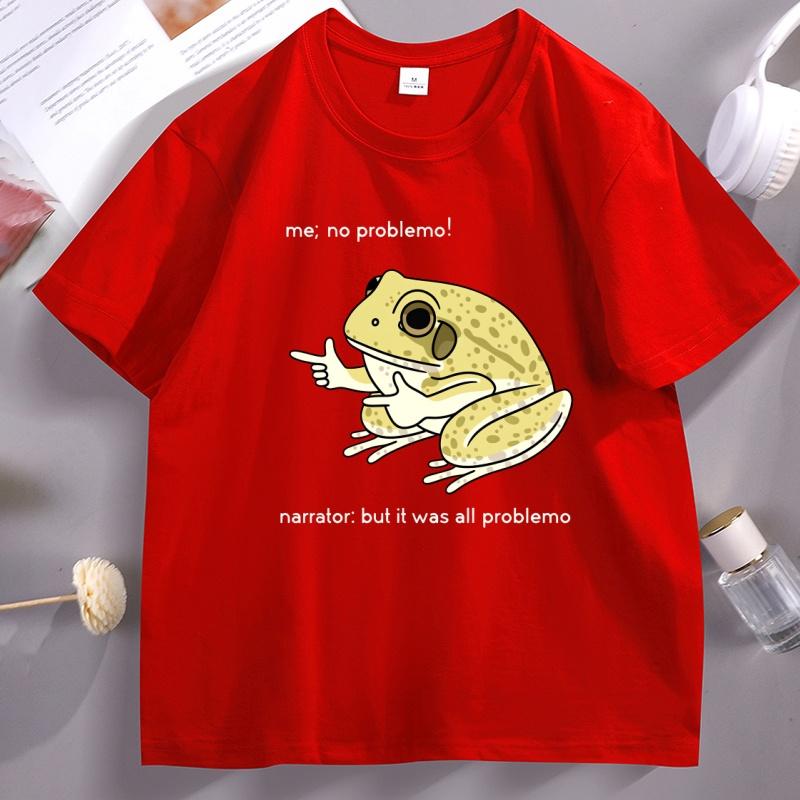 Funny Frog Me No Problemo Tshirt Casual Cotton Short Sleeve Tee Shirt Loose Humor Graphic T Shirts Unisex Women Streetwear Clothes