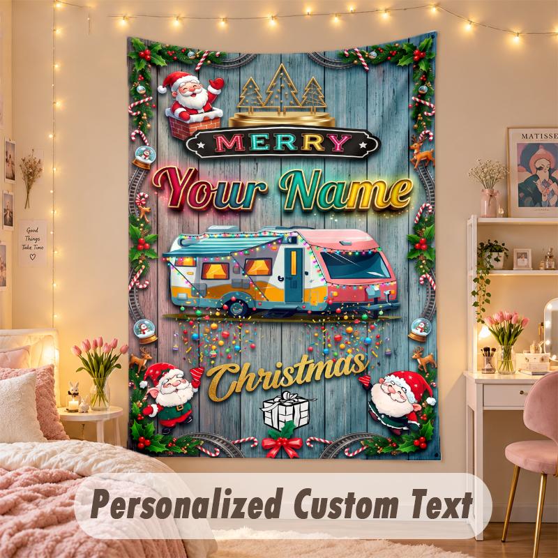 Arazzo da Parete Stampa Personalizzata Nome Natale Arte Per Decorazione Interna Casa Stanza Regalo Festivo