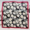 Light And Thin Printed Small Square Scarf Women'S Literary Flower Neck Protection Windproof Scarf Fashion Decorative Bag Headband Scarf Silk Scarf