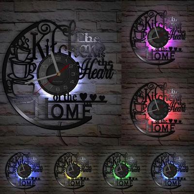 Moderne einfache schwarze Wanduhr Home Küche Kaffee Muster dekorative Uhr leise Sweep Sekunden Home Design Wanduhr