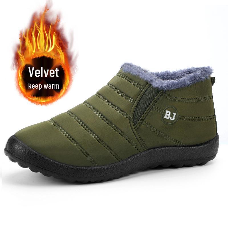 

TUME Waterproof Slip-On Snow Boots: Unisex, Velvet-Lined, Thickened Lightweight, Large Size Winter Shoes. 47