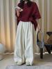 Louvre Spring Japanese Retro High-Density Cocoon-Shaped Wide-Leg Slimming Casual Pants for Women