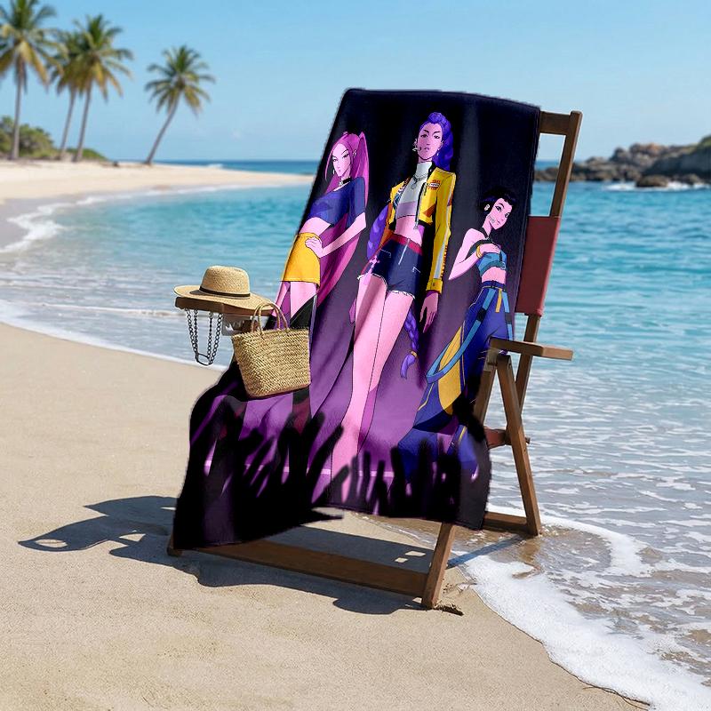 Kpop Hunter Fashion Beach Towel: Ideal for Summer Adventures Soft, absorbent and quick drying suitable for swimming and bathing