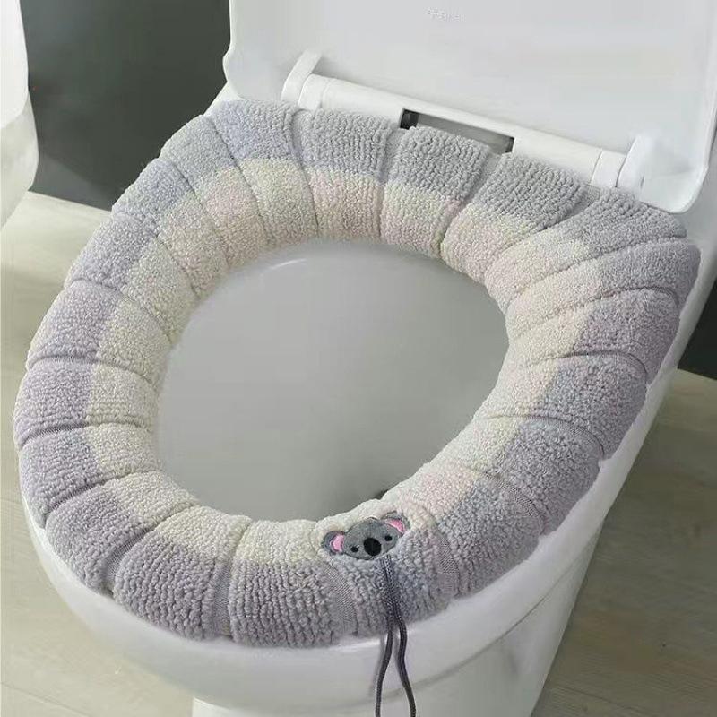 1pc Thick Soft Toilet Seat Pad with Handle - Bathroom Essential Toilet Cushion Cover