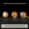 Natural Yellow Topaz & Citrine Crystal Round Bead Bracelet with Azeztulite for DIY Beading Accessories