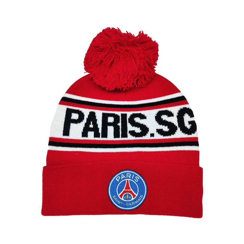 Football Club Knit Hat With Embroidered Letter Pattern For Winter Sports Fans ParisRed