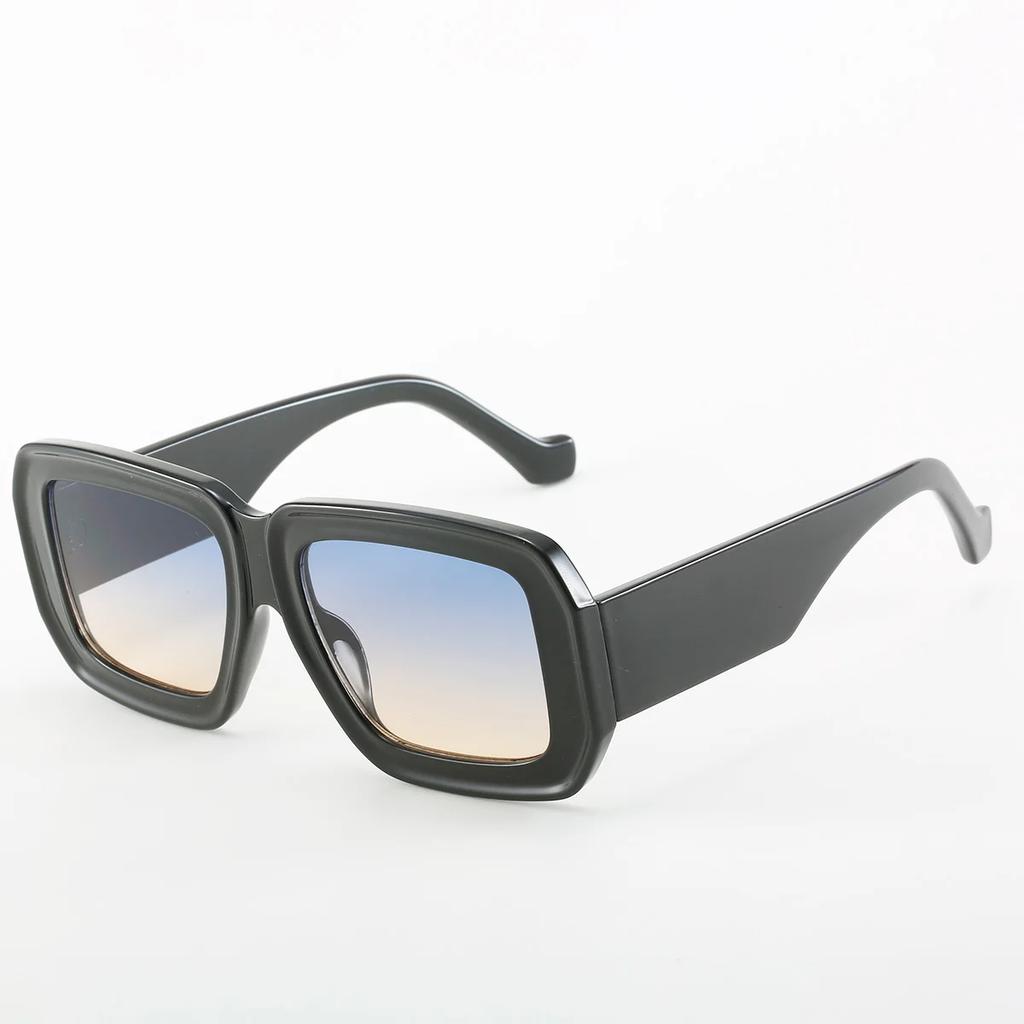 Vintage Męskie Damskie Duże Okulary Przeciwsłoneczne Męskie Kwadratowe Odcienie Markowy Projektant Unisex Okulary Przeciwsłoneczne Czarne Soczewki Męskie Damskie Okulary Przeciwsłoneczne Uv400