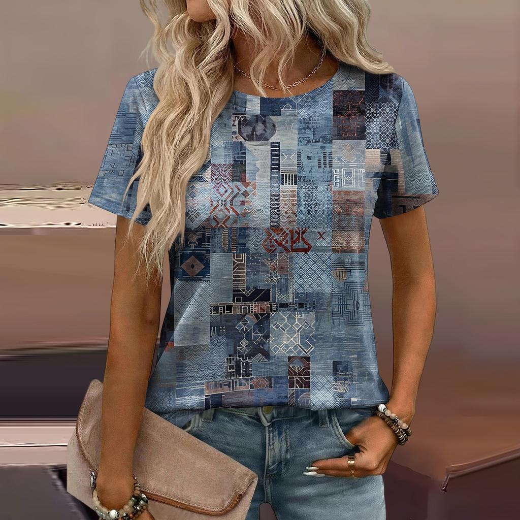Women's Loose-Fit Fashionable Casual Printed T-Shirt