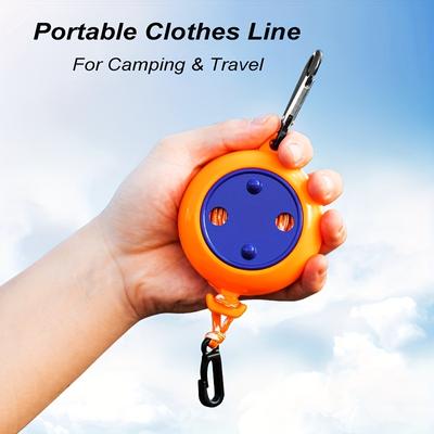Portable Clothes Drying Line for Camping and Travel - Lightweight and Compact with 12 Clothespins Included