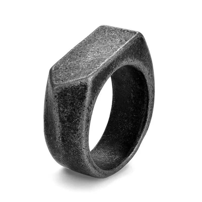 Jiayiqi Männer Ring Punk Rock Glatte 316L Edelstahl Siegelring Für Männer Hip Hop Party Schmuck Großhandel Männlich Hochzeit anel