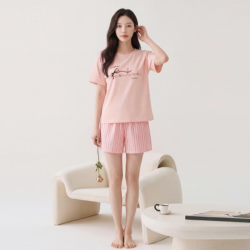 Fenteng Chest Cushion [A-class Pure Cotton 10A Antibacterial] 26 Spring and Summer Sleepwear Women's Home Suit Set Shorts