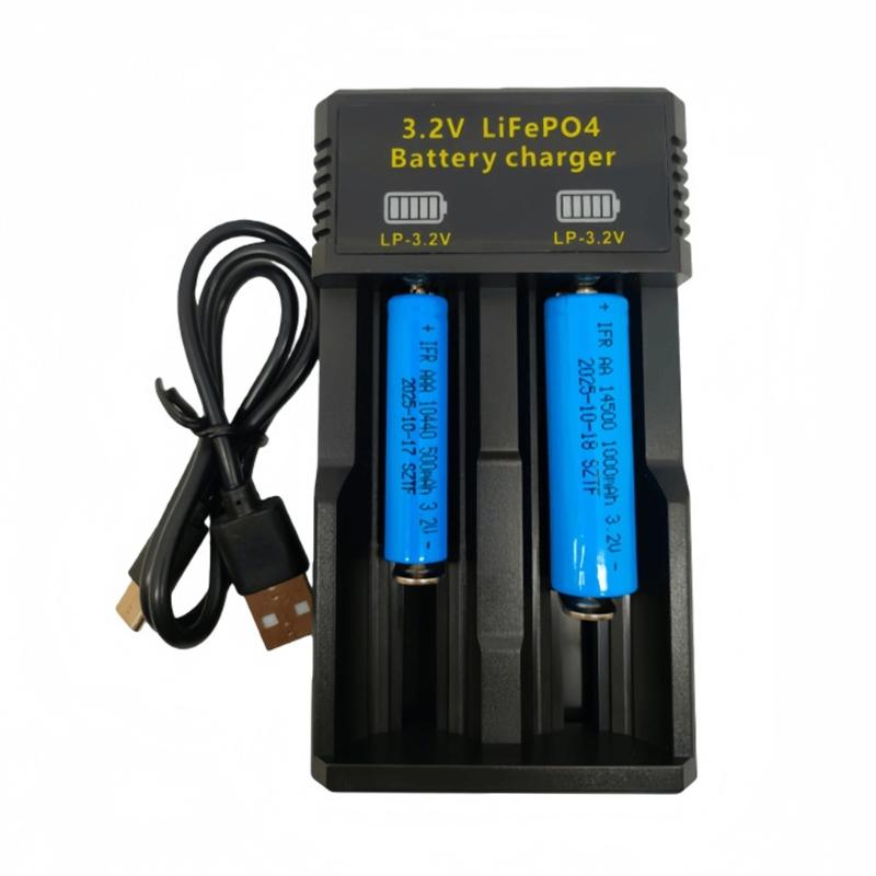 Multi Compatible USB Charger For 3.2V LiFePO4 Batteries 10440 14430 14500 18650 26500 Models