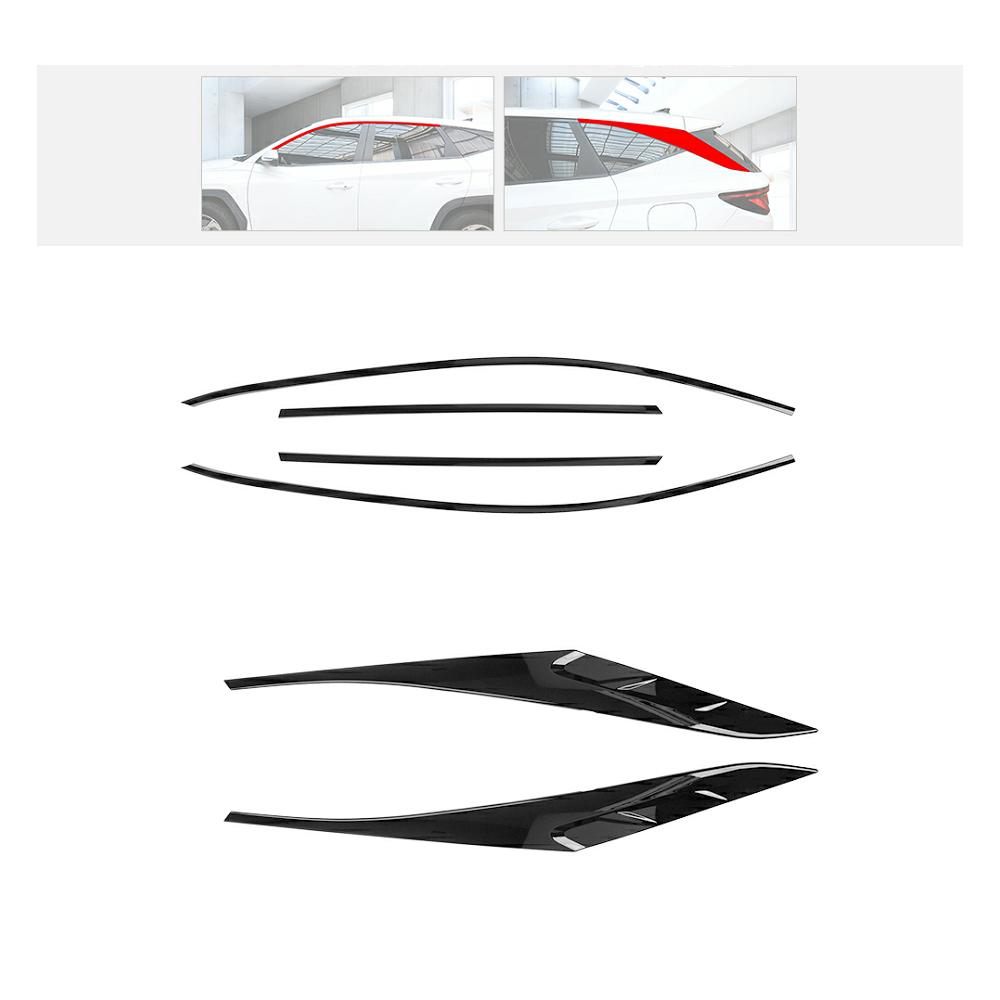 

6PCS ABS Car Window Decorative Strip Button Side Panel Cover Trim D-pillar Window Trim Strip For Hyundai Tucson NX4 2026-2026