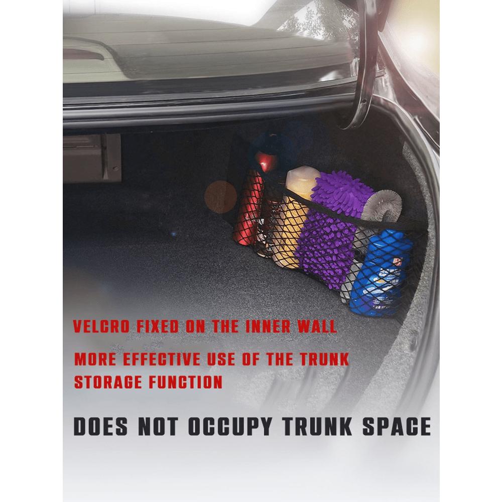 

Double-Layer Elastic Mesh Hook And Loop Storage Bag, Double-Layer Mesh Pocket Bag For Car Trunk Storage, Car Trunk Storage Mesh Pocket 25cm*40cm чорний