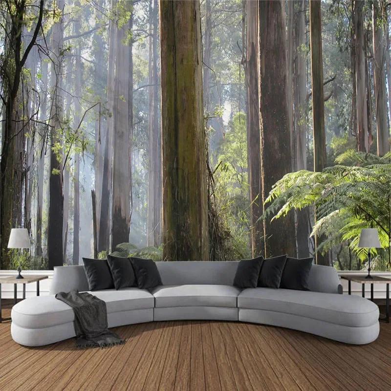 Beautiful Natural Landscape Large Tapestry Forest Waterfall Bohemian Wall Art Decoration Blanket Home Background Cloth Bedspread