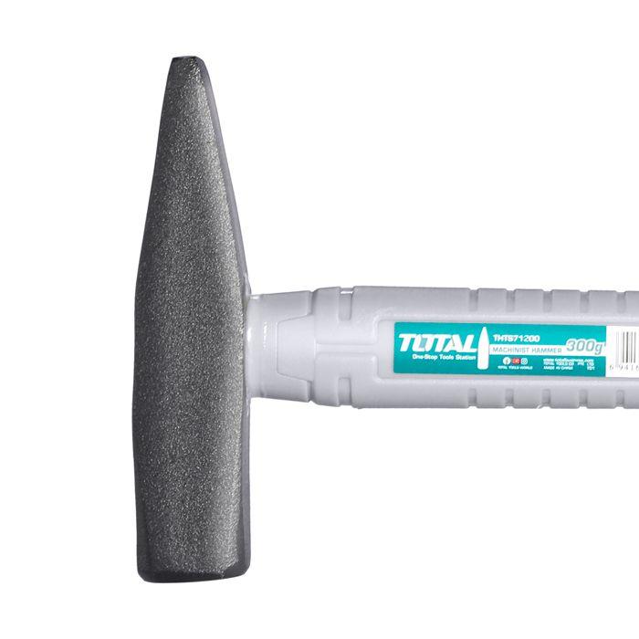 Marteau de machiniste - TOTAL - 200 g - Acier forgé - Manche en fibre de verre - Ergonomique