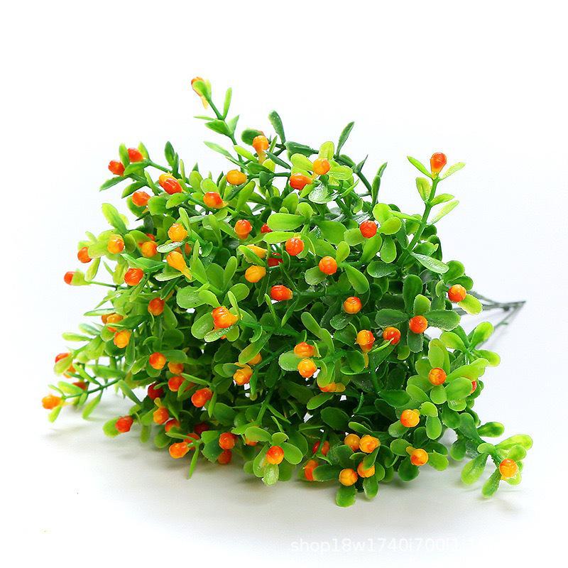 Simulation Milan Grains Artificial Flowers Plastic Green Potted Plants Decoration Arrangement Accessories for Home