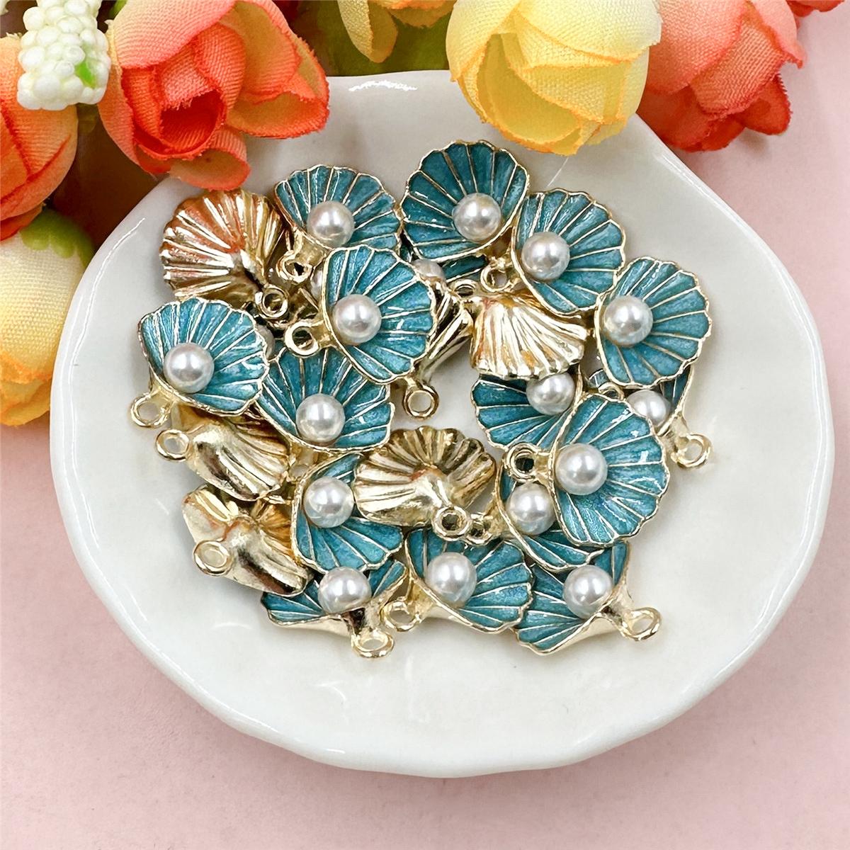 

Высокое качество жемчужное ожерелье, серьги, кулон из сплава, аксессуары для капель масла, кулон, ювелирные изделия ручной работы, сделай сам, 20 шт., 14,5*15,5 мм 20cps about 14.5*15.5mm синий