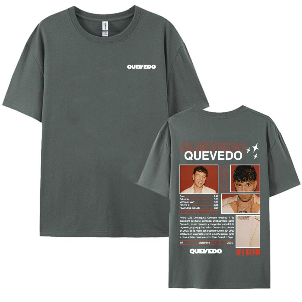 Rapper QUEVEDO Album 2025 Tour T Shirt Fashion Classic Hip Hop Streetwear T Shirts for Unisex Women Casual Cotton Oversized Tshirt