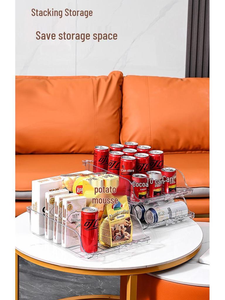 Retractable Plastic Refrigerator Organizer: Stackable Beverage and Food Storage Container