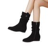 Retro kurze Stiefel, warme Samt-Martinstiefel, Damen Herbst und Winter neue Western-Cowboystiefel, dünne Push-Stiefel
