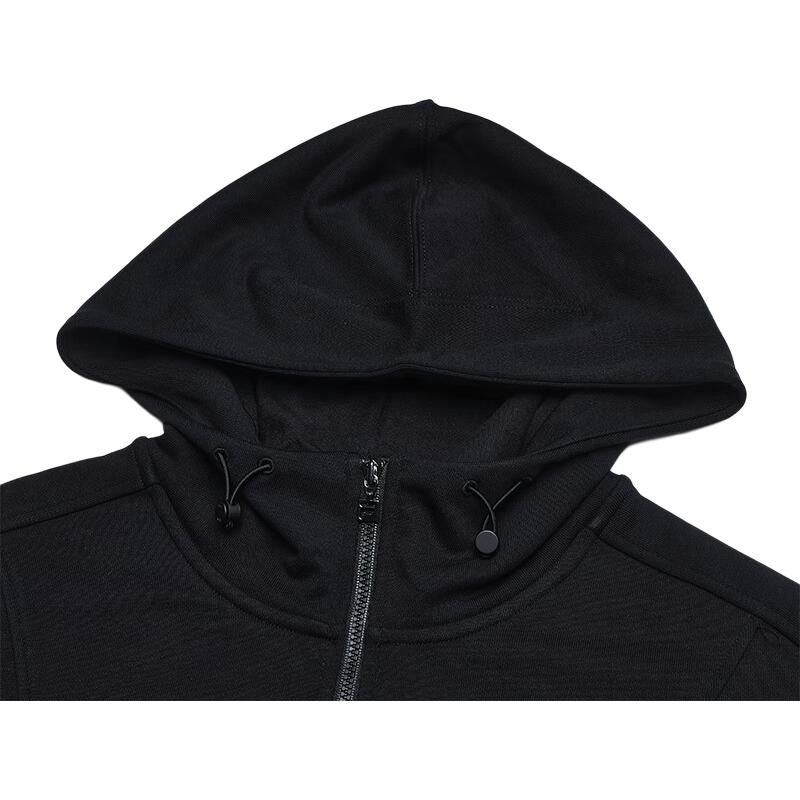 Fila Logo Embroidered Zipper Hooded Jacket Women Jackets Black F11W439505FBK