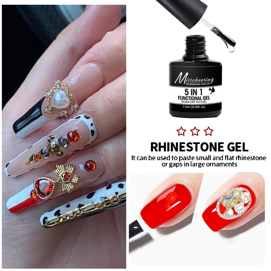 5 In 1 Functional Glue Nail Art Functional Glue Primer Reinforcement Glue Seal Extension Glue Sticky Drill Factory