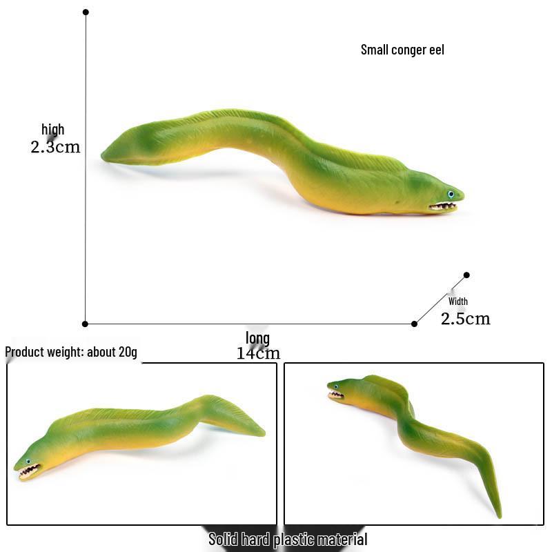 Solid Simulated Marine Life Toy: Mini Moray & Electric Eel Children s Ornament