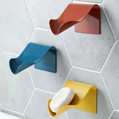 Deliksiz Duvara Monte Banyo Sabunluğu Duvara Monte Banyo Sabun Kutusu Ev Mutfak Deliksiz Depolama Rafı