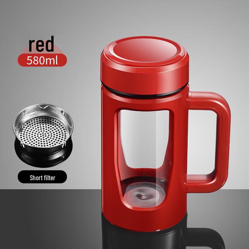 Жаропрочная стеклянная чашка для воды/чая с ручкой