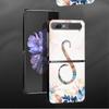 Floral Pattern Leaf Letter Art Phone Case For Samsung Galaxy Z Flip 4 Z Flip3 5g Shell For Galaxy Z Flip Hard Cover Couqe