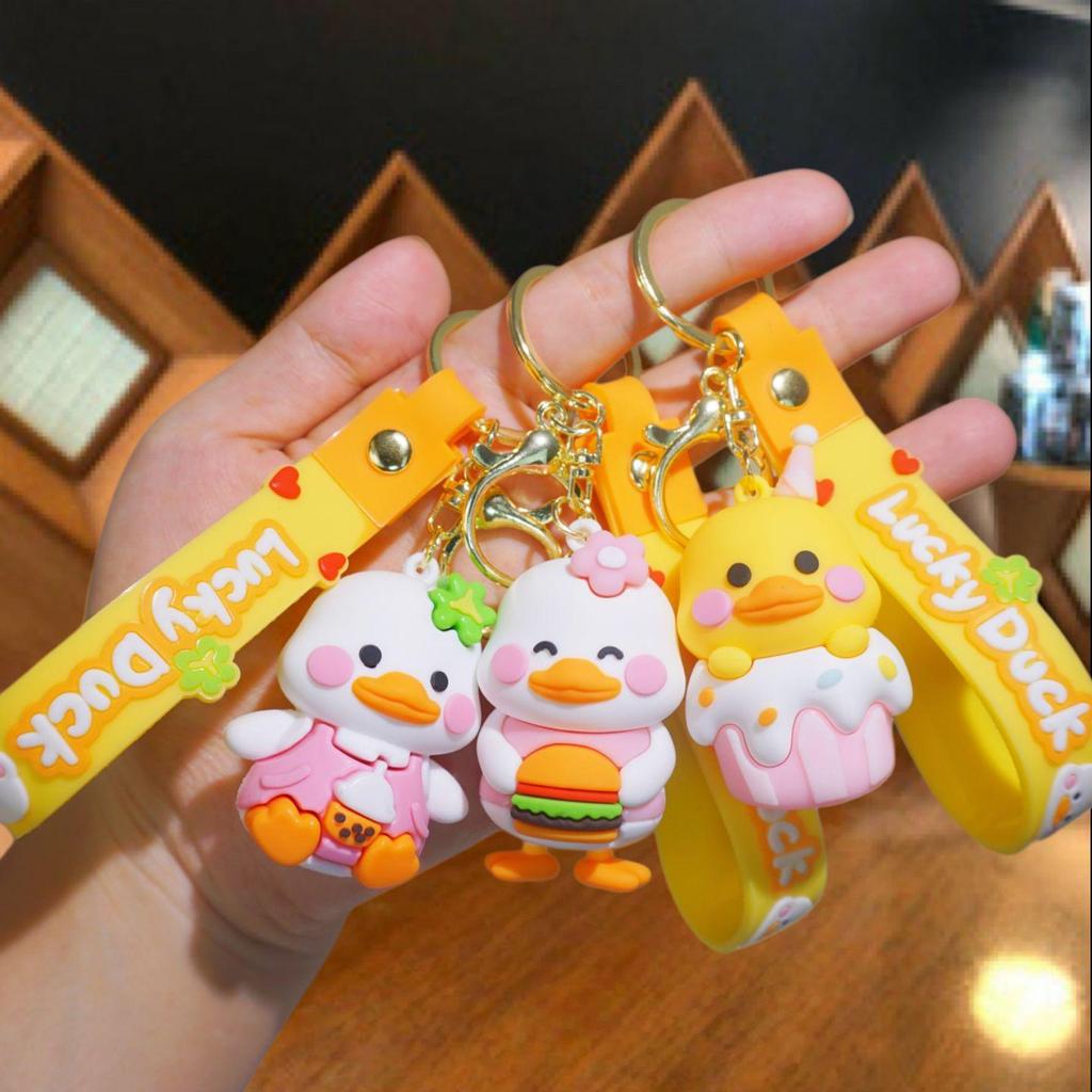 Creative Yellow Duck Keychain: Cute Animal Bag Pendant & Car Ornament