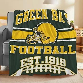 Soft Football Team Blanket Lightweight Green Bay Pink Flannel Coverlet Cozy Throw for Home Textiles Colorful NFL Fan Blanket