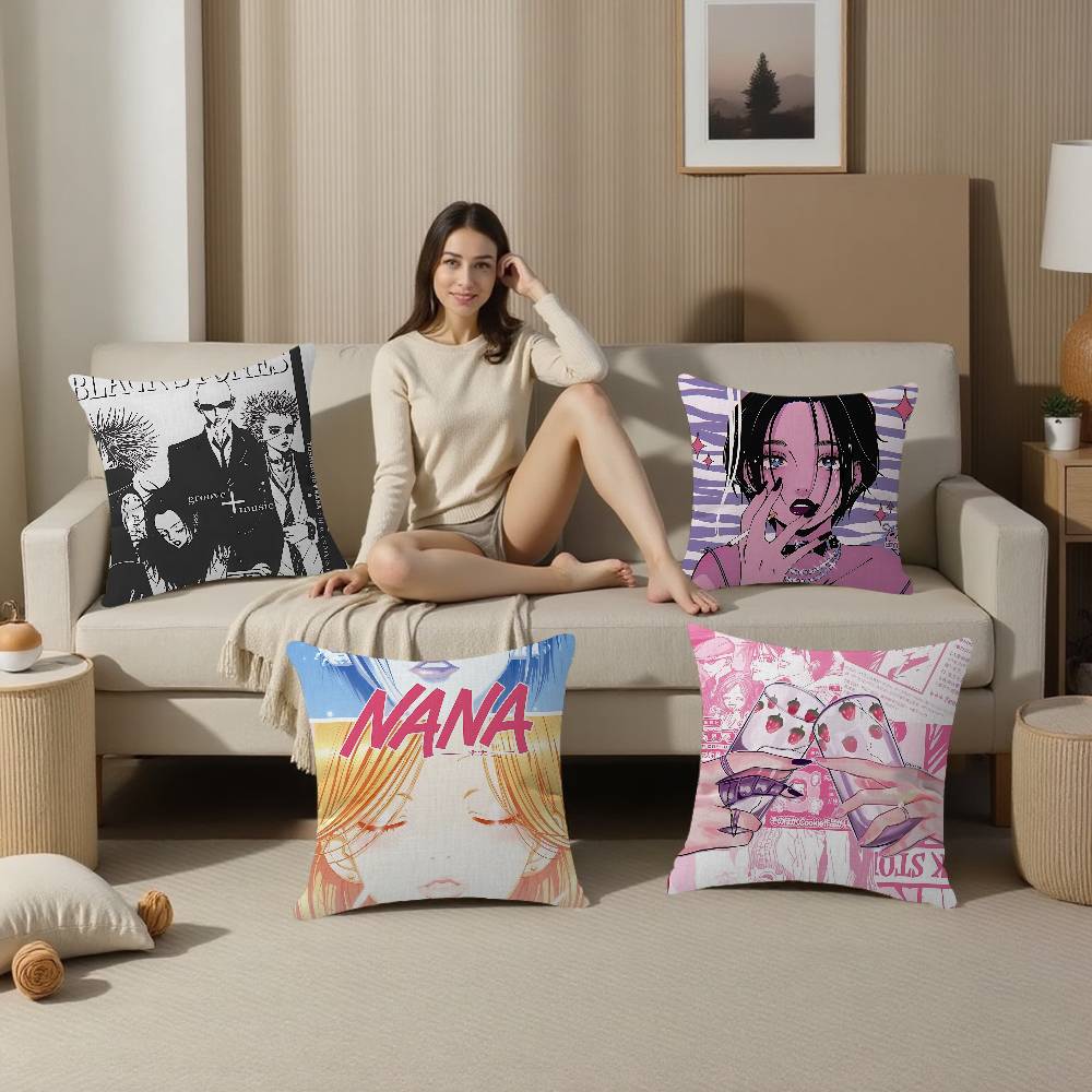 Popular N-Nana Anime Decorative Room Aesthetics Pillow Case Home Decor Bedroom Sofa Bed Couch Pillow Cover 45x45