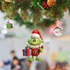 Christmas Acrylic Green Decorations, Acrylic Flat Christmas Tree Hanging Ornaments, Single Side Printed Pendant For Tree / Car / Backpacks 2D Flat