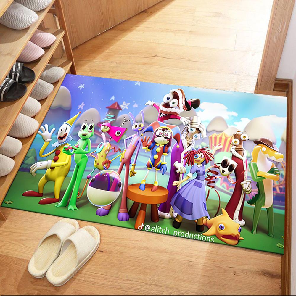 Digital Circus Floor Mat Perfect For Game Room Decorate Room Dormitory Balcony Antislip Carpet Office Home Decor