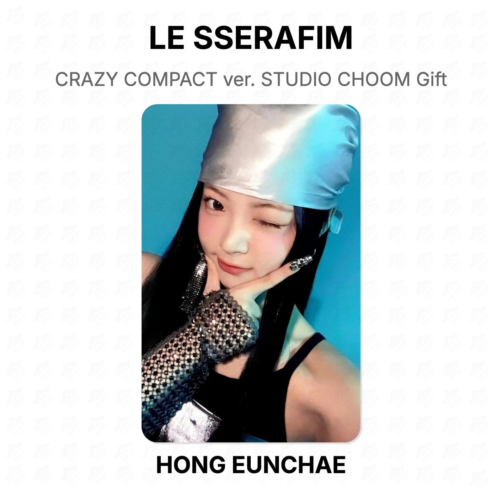 LE SSERAFIM CRAZY COMPACT ver. STUDIO CHOOM Gift Official Photocard HONG EUNCHAE