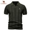2025 Summer New brodert herre poloskjorte stripet hul kortermet genser polo skjorte herre