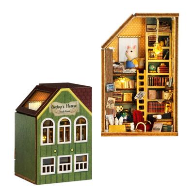 CUTEROOM Wooden Dollhouse Miniature Toy for Interior DIY Kit Kids, Decor, (Gadry's House)