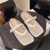 Flat-bottomed French bag head, half slippers, outer wear women's shoes, new mesh breathable and comfortable soft-soled sandals in summer 2025