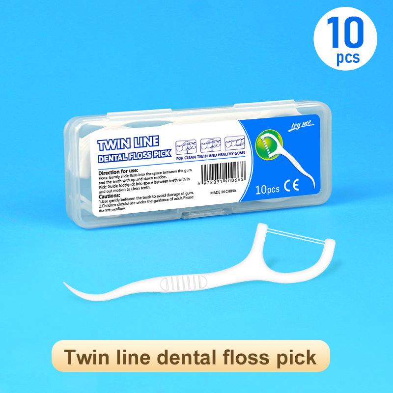 Toothpick Ultra-Fine Double-Line Disposable Floss Sticks, Food-Grade Toothpicks