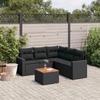 VidaXL Garden Lounge Set 6 Pcs with Cushions Black Braided Resin 3224116