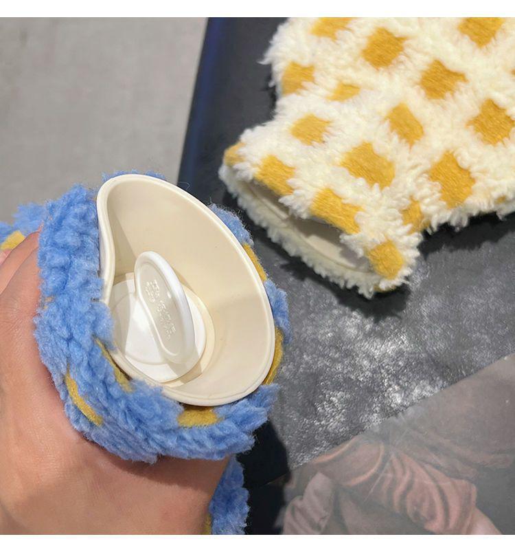 Plush Cover Ins Style Explosion-Proof Hot Water Bottle (Yellow/Red)