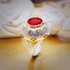 BELLA BOX Italy Bratti Woven Engraved Gold Craft Two-color Gold Ruby Ring Suitable For Women Wedding Banquet Wear
