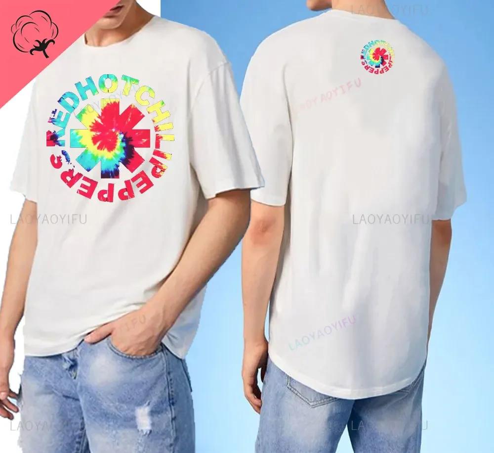 Nuovo Arrivo 2024 Red Hot Chili Uomo T-Shirt Peppers Uomo T-Shirt Stampate su Doppio Lato Alta Qualità Manica Corta Maglietta Top Harajuku