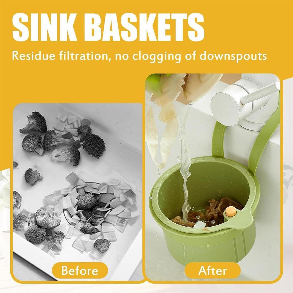 Sink Drain Basket Drain Colander for Food Removable Fine Mesh Sink Strainer Basket for Commercial Shower RV Kitchen Bathroom