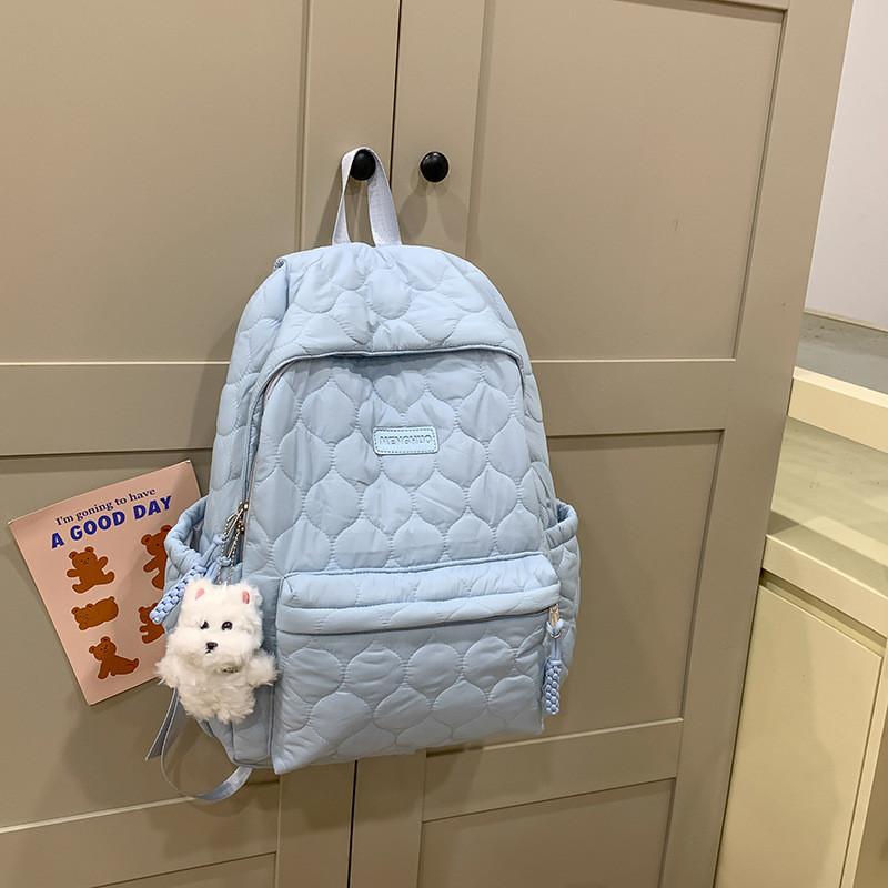 Nylon School Backpack For Teens With Padded Laptop Compartment And Pouch For Casual Travel